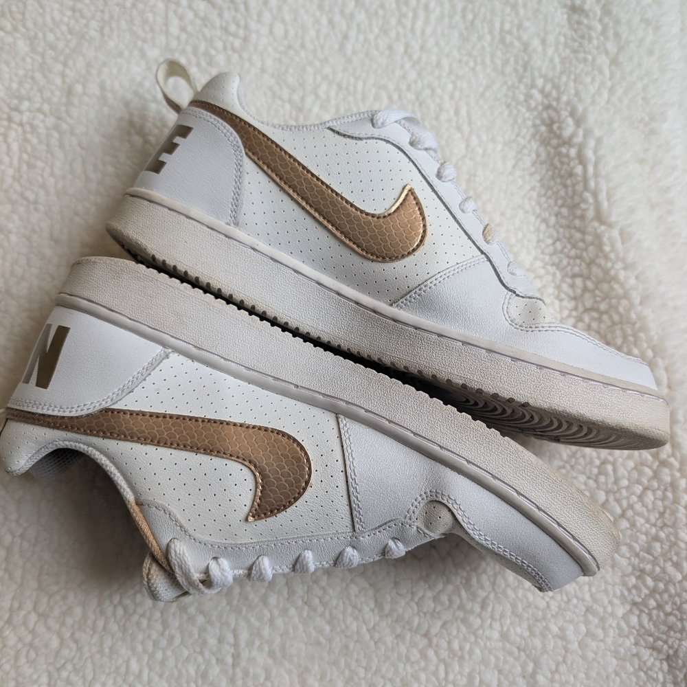 GUC Nike Court Borough low EP GS white gold sneakers - Picture 2 of 7